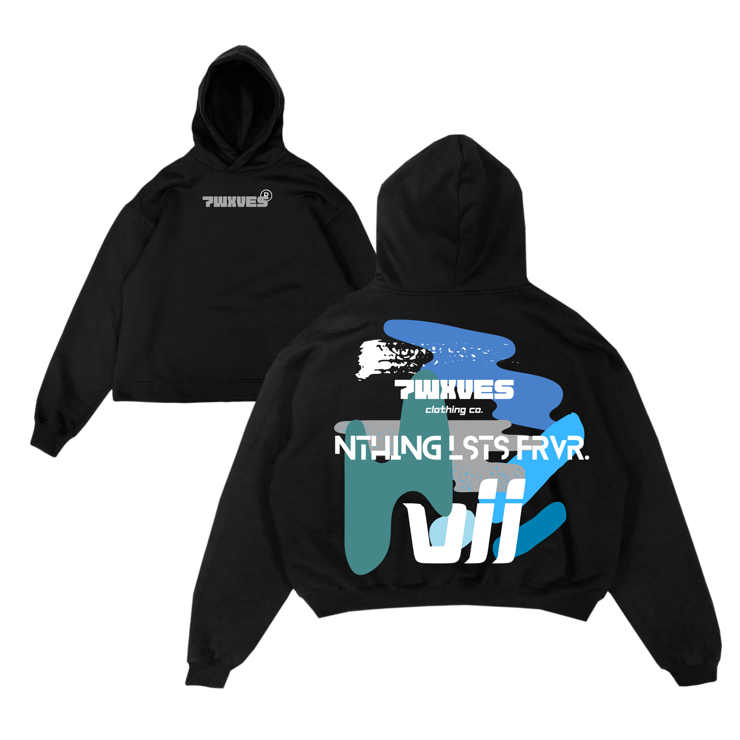 Abstract Relaxed Fit Hoodie