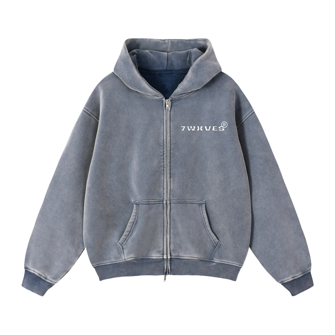 NO BUDGET™ VINTAGE ZIP THROUGH HOODIE