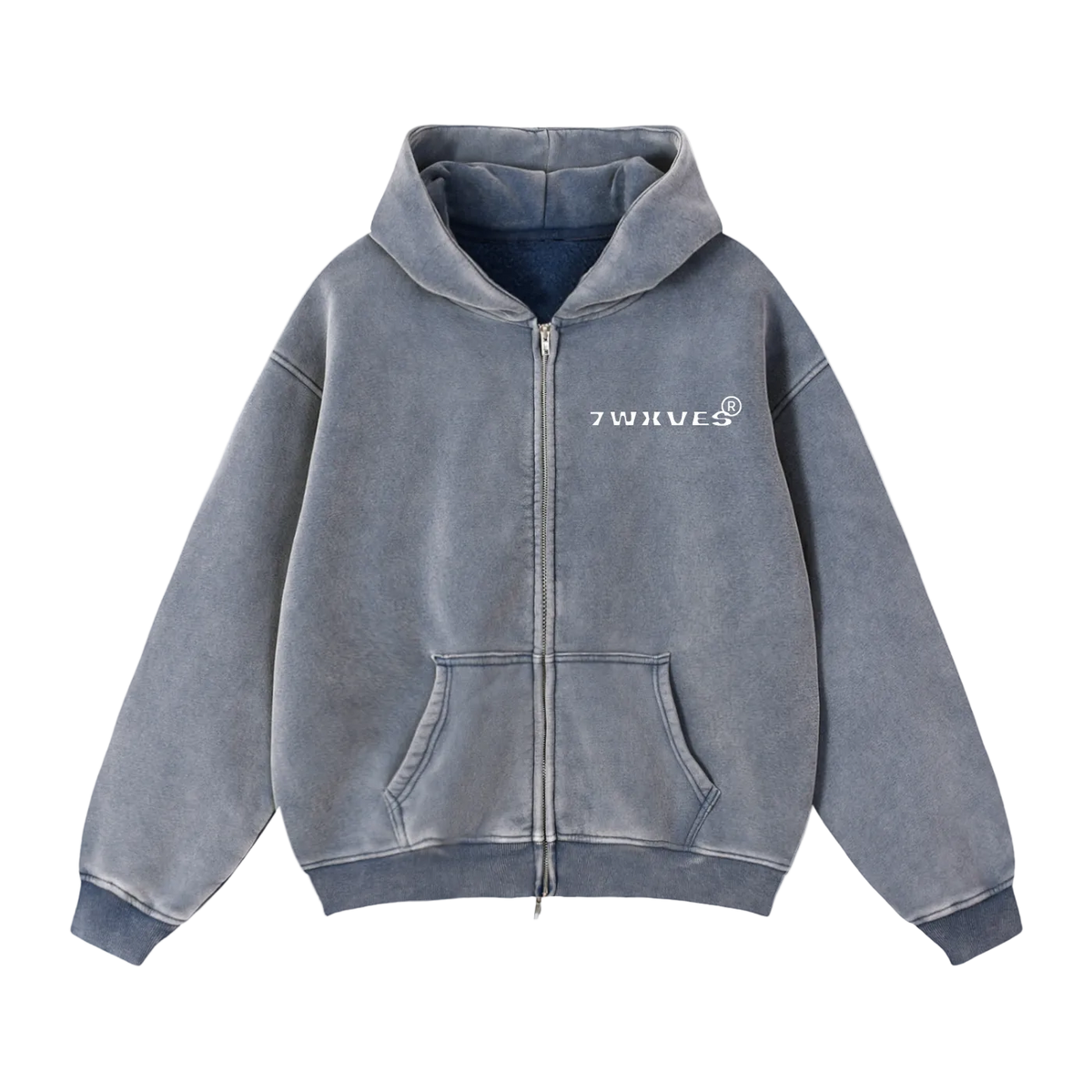 NO BUDGET™ VINTAGE ZIP THROUGH HOODIE
