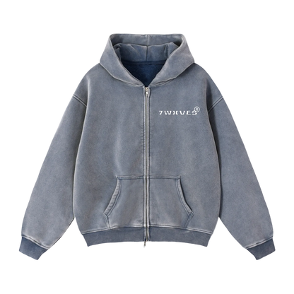 NO BUDGET™ VINTAGE ZIP THROUGH HOODIE