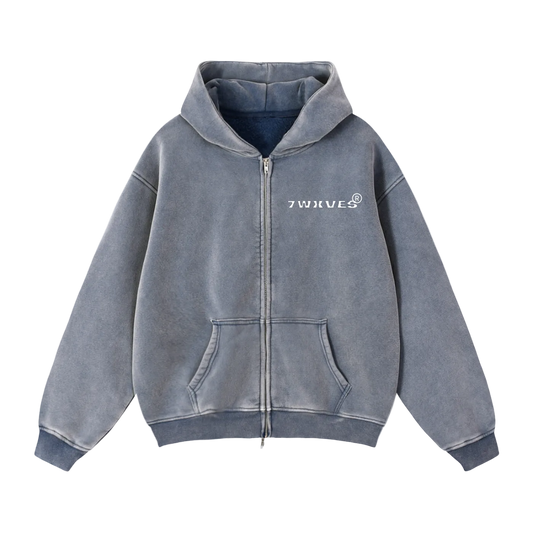 NO BUDGET™ VINTAGE ZIP THROUGH HOODIE