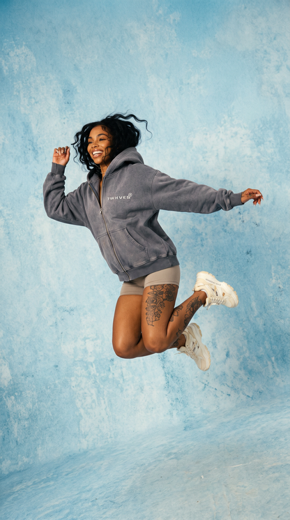 NO BUDGET™ VINTAGE ZIP THROUGH HOODIE